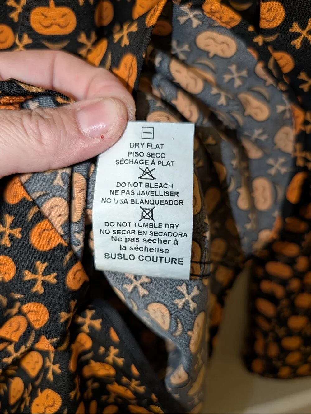Tom Baine Halloween Collection Slim Fit Men's Orange Black Shirt Size L 16-16.5